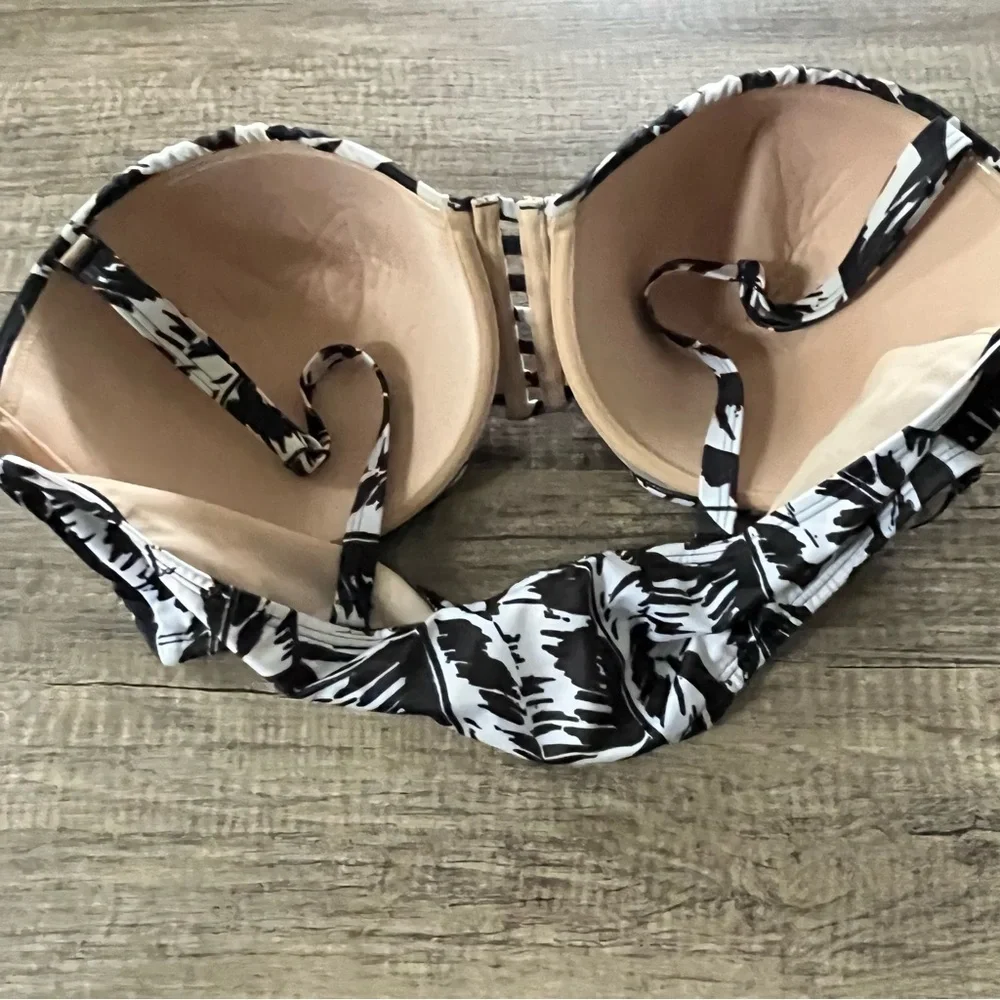 Lane BRYANT SWIM PALM LEAVES STRAPPY UNDERWIRE BIKINI TOP/BOTTOM SZ 44DD/16 - Picture 8 of 13